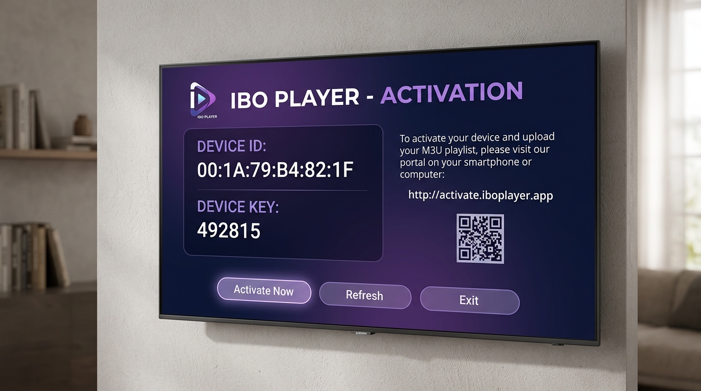 IBO Player Device ID and Device Key Screen
